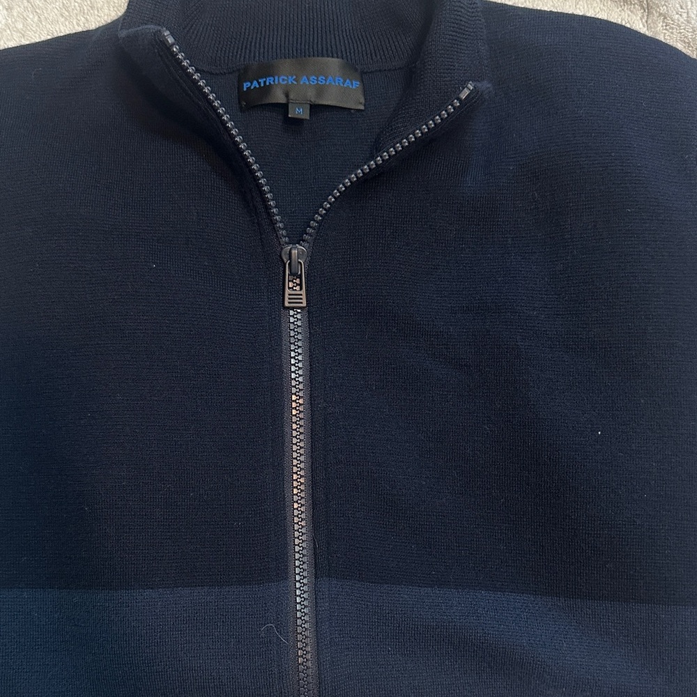 Men's Dark Blue Zip-Up Sweater